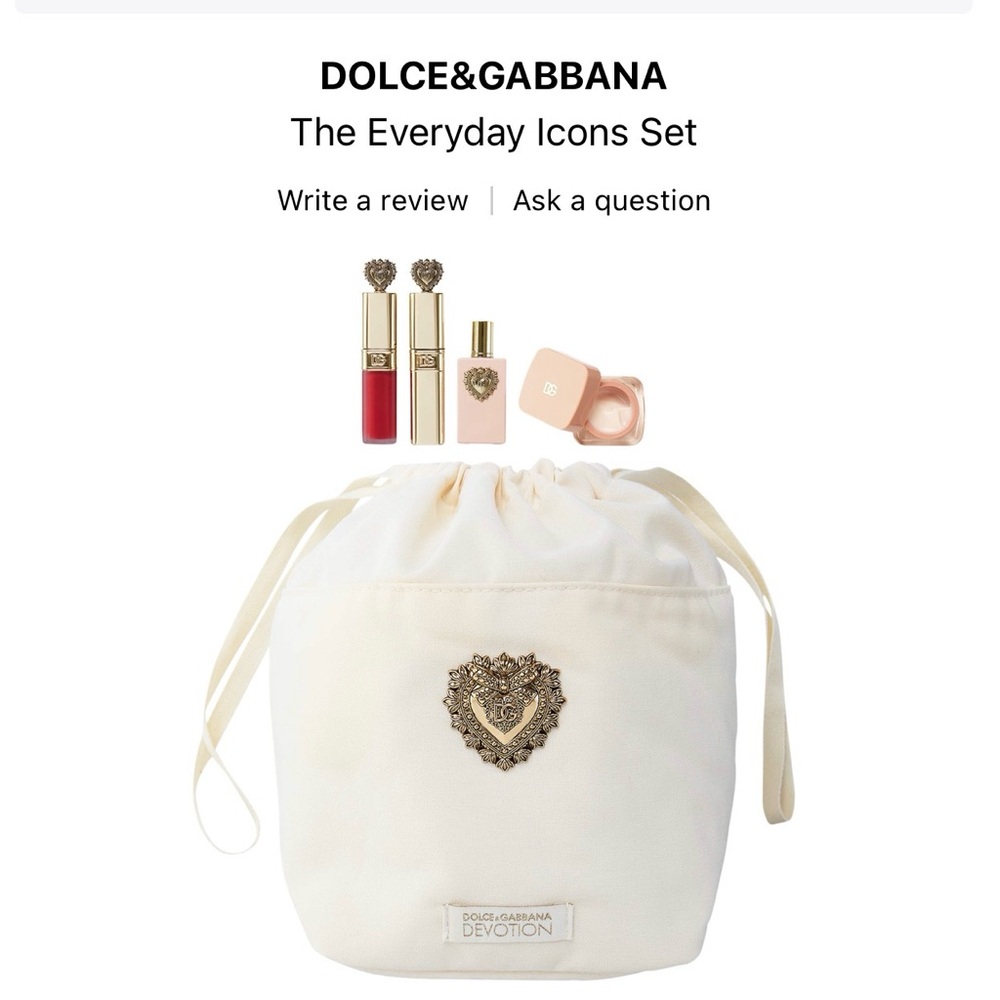 Dolce & Gabbana White Cosmetic Bag with Gold Details